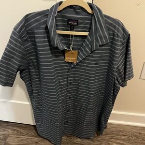 Patagonia Men's Charcoal Striped Button Down Shirt
